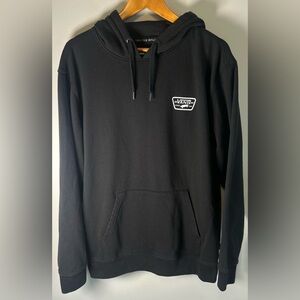 VANS Off the Wall Mens Pullover Hoodie Front & Back Logo Pocket Size M Black EUC